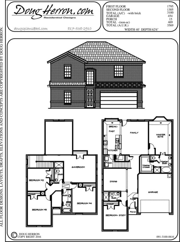 3100 Sq Ft 5 Bed 4 Bath House Plan 091 3100 0616 Doug Herron