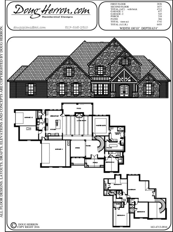 4713 Sq Ft 5 Bed 4 5 Bath House Plan 163 4713 0916 Doug Herron