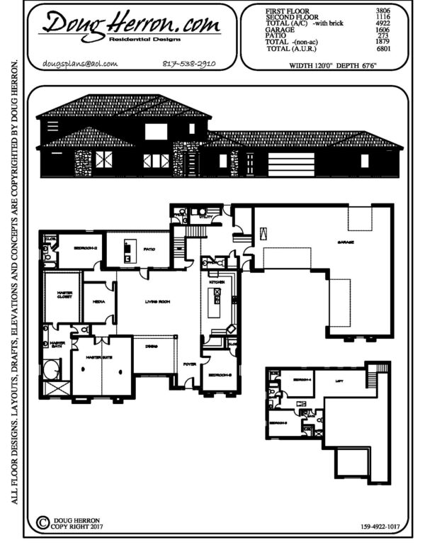 5 bedrooms, 5 bathrooms house plan