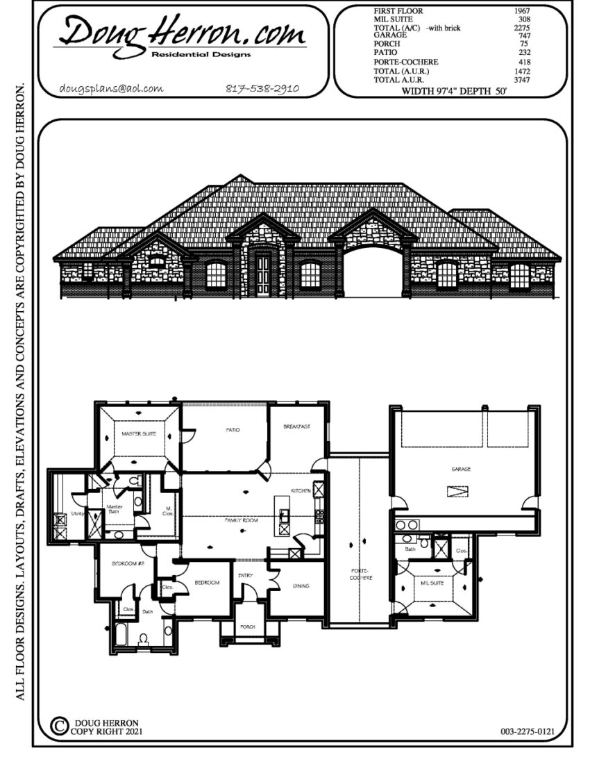 2275 Sq Ft 3 Bed 3 Bath House Plan 003 2275 0121 Doug Herron