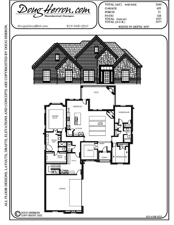 3 bedrooms, 2.5 bathrooms house plan