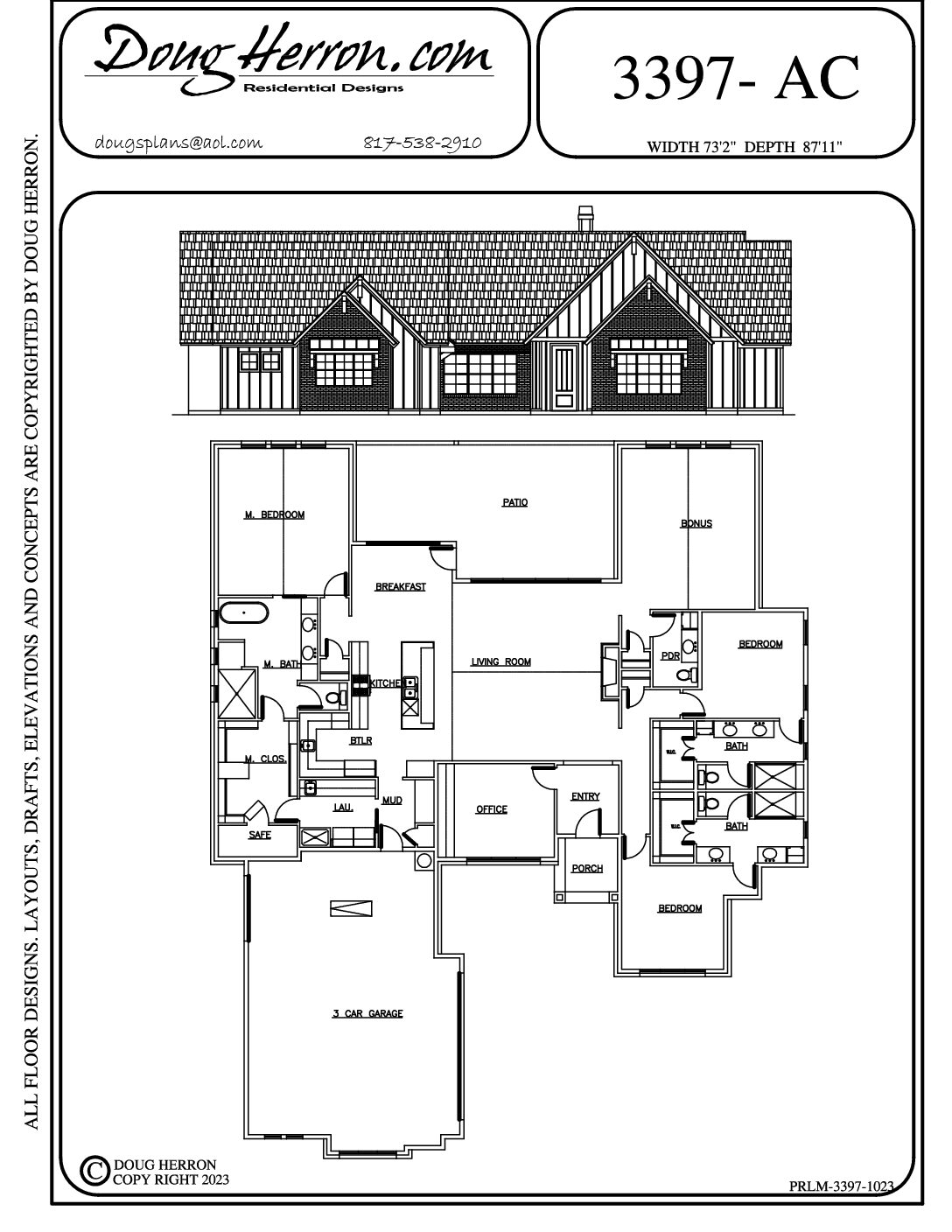 3 bedrooms, 3.5 bathrooms house plan