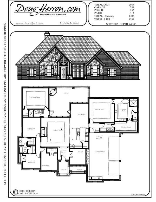 4 bedrooms, 2.5 bathrooms house plan