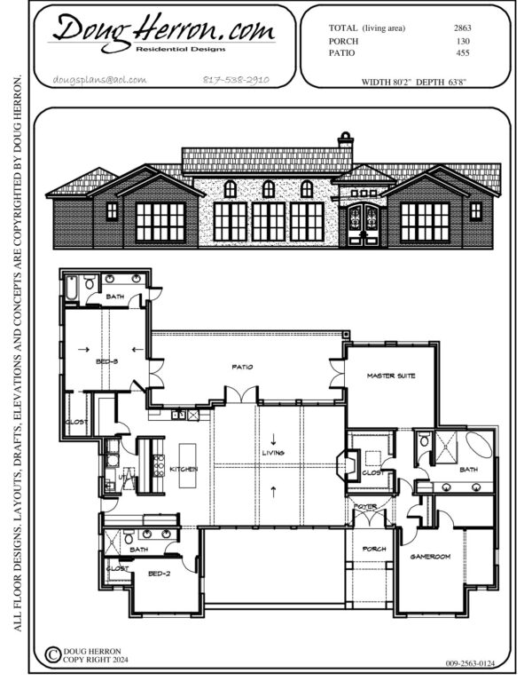 3 bedrooms, 2.5 bathrooms house plan