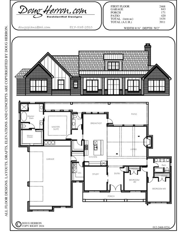 3 bedrooms, 2.5 bathrooms house plan