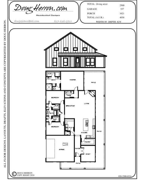 3 bedrooms, 2.5 bathrooms house plan