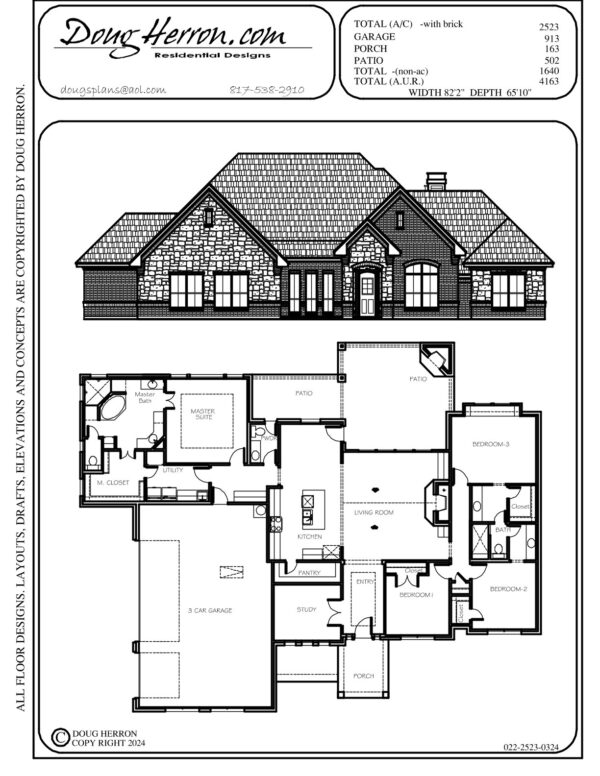 4 bedrooms, 2.5 bathrooms house plan